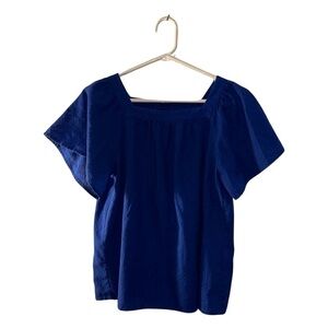 Banana Republic Square Neck Puff Sleeve Blue Top - Size XS